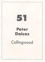 1990 Select AFL Stickers #51 Peter Daicos Back